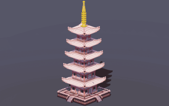 White Japanese Pagoda