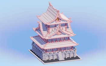 Japanese Castle White and Pink