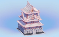 Japanese Castle White and Pink
