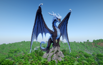 Minecraft Ice Shadow Dragon |Black and white| Statue