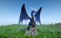 Minecraft Ice Shadow Dragon |Black and white| Statue