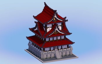 Japanese Castle Dark Red