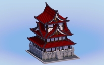 Japanese Castle Dark Red