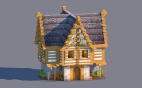 Medieval Survival House | Fully Decorated Interior | Black Edition | Schematic + World + Litematic