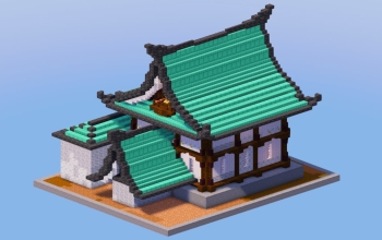 Japanese Temple House Dark Copper
