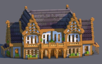 Medieval Survival House | Fully Decorated Interior | Black Edition | Schematic + World + Litematic