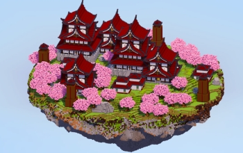 Japanese Floating Island Dark Red