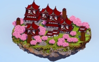 Japanese Floating Island Dark Red