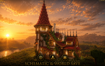 🏰 Crimson Watchtower Manor | Grand Medieval Tower House & Fantasy Noble Estate