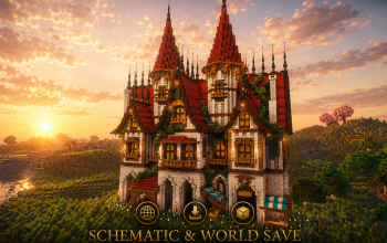 🏰 Twinspire Grand Manor | Majestic Medieval Castle House & Noble Fantasy Estate