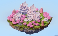 White and Cherry Japanese Floating Island