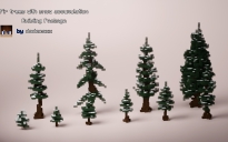 Fir trees with snow accumulation