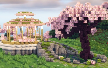 Minecraft Cherry Blossom Wedding Garden