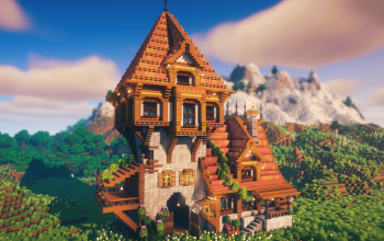 🏡 Emberpeak Cottage | Cozy Medieval House with Layered Roof Design