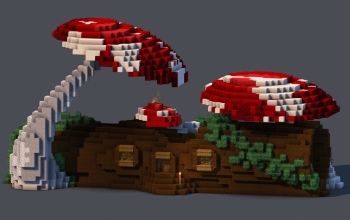 Giant Fallen Log House | Mushroom Forest