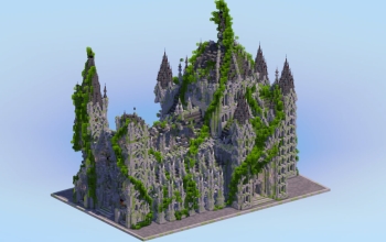 Ruined Overgrown Gothic Cathedral v2