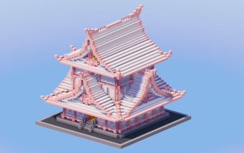White and Cherry Japanese Temple