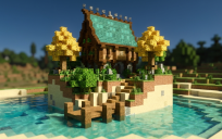 Medieval Autumn Lakehouse
