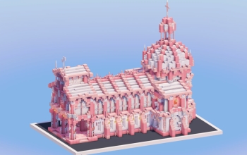 White and Cherry Medieval Church