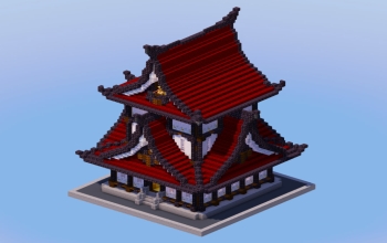 Dark Red Japanese Temple