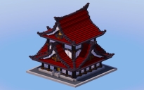 Dark Red Japanese Temple