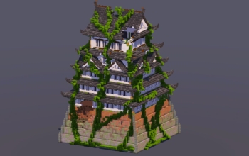 Mossy Overgrown Japanese Castle
