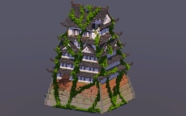 Mossy Overgrown Japanese Castle