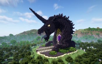 Minecraft Dark Unicorn Nether Portal Statue V03 Free Schem
