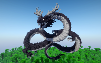 Minecraft Shenron Dragon Statue Free Schem