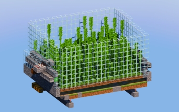 5000 Bamboo/hour Automatic Farm, Uses slimeblocks and flying machine