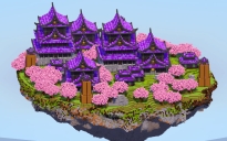 Dark Amethyst Japanese Floating Island