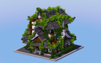 Ruined Overgrown Japanese Temple