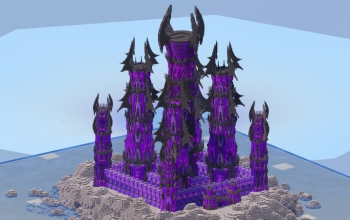 Dark Amethyst Fantasy Castle 400x400 Blocks Fully Built Map
