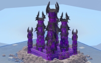 Dark Amethyst Fantasy Castle 400x400 Blocks Fully Built Map