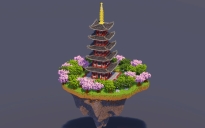 Floating Island Japanese Pagoda