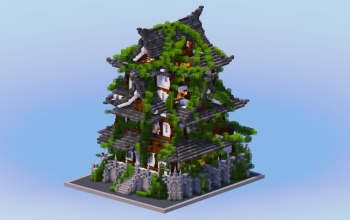 Ruined Overgrown Japanese Castle