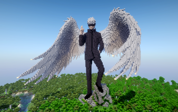 Minecraft Satoru Gojo Angel |JuJutsu Kaisen| Statue Free Schem