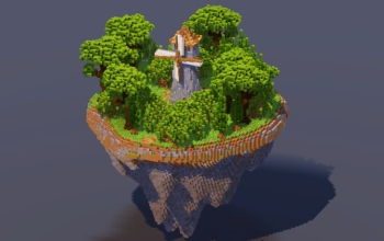 Floating Island Medieval Windmill
