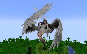 Minecraft Heaven’s Guardian Angel Statue Free Schem