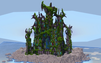 Ruined Overgrown Fantasy Castle 400x400 Blocks Fully Built Map