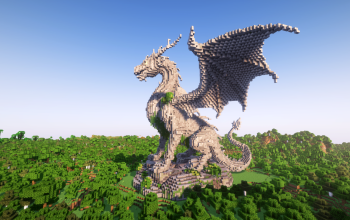 Minecraft Guardian Dragon Statue Free Schem
