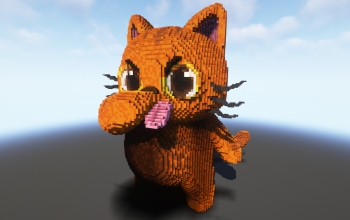 Giant Orange Cat Statue – Minecraft Animal Build