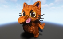 Giant Orange Cat Statue – Minecraft Animal Build