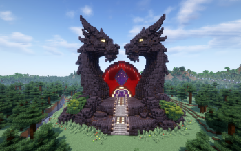 Minecraft Samurai Dragon Nether Portal Statue V33 Free Schem