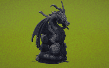 Dark Dragon Statue