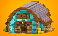 Rustic Cyan Copper Barn – Fully Decorated Interior