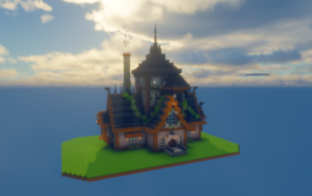 Medieval Cliffside House – Survival Friendly Minecraft Build