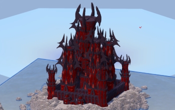 Dark Red Fantasy Castle 400x400 Blocks Fully Built Map