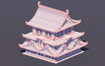 Medium White Cherry Japanese Castle