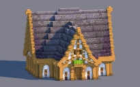 Compact Medieval Trading Hall – Fully Decorated Interior